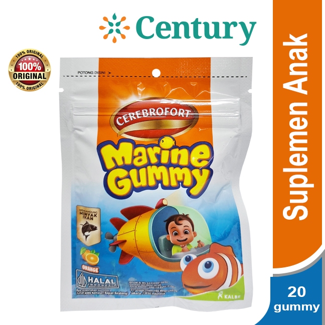 CEREBROFORT MARINE GUMMY ORANGE ISI 20 GUMMY / MULTIVITAMIN ANAK / DAYA TAHAN ANAK
