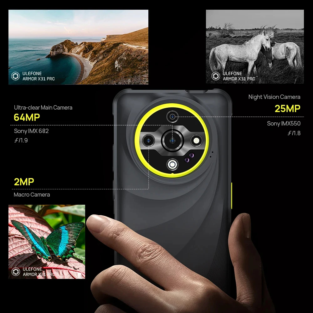 Ulefone Armor X31 Pro 5G 6.65'' 120HZ Android 14 8GB 256GB 6.56 25MP 64MP 6050mAh - Gambar 2