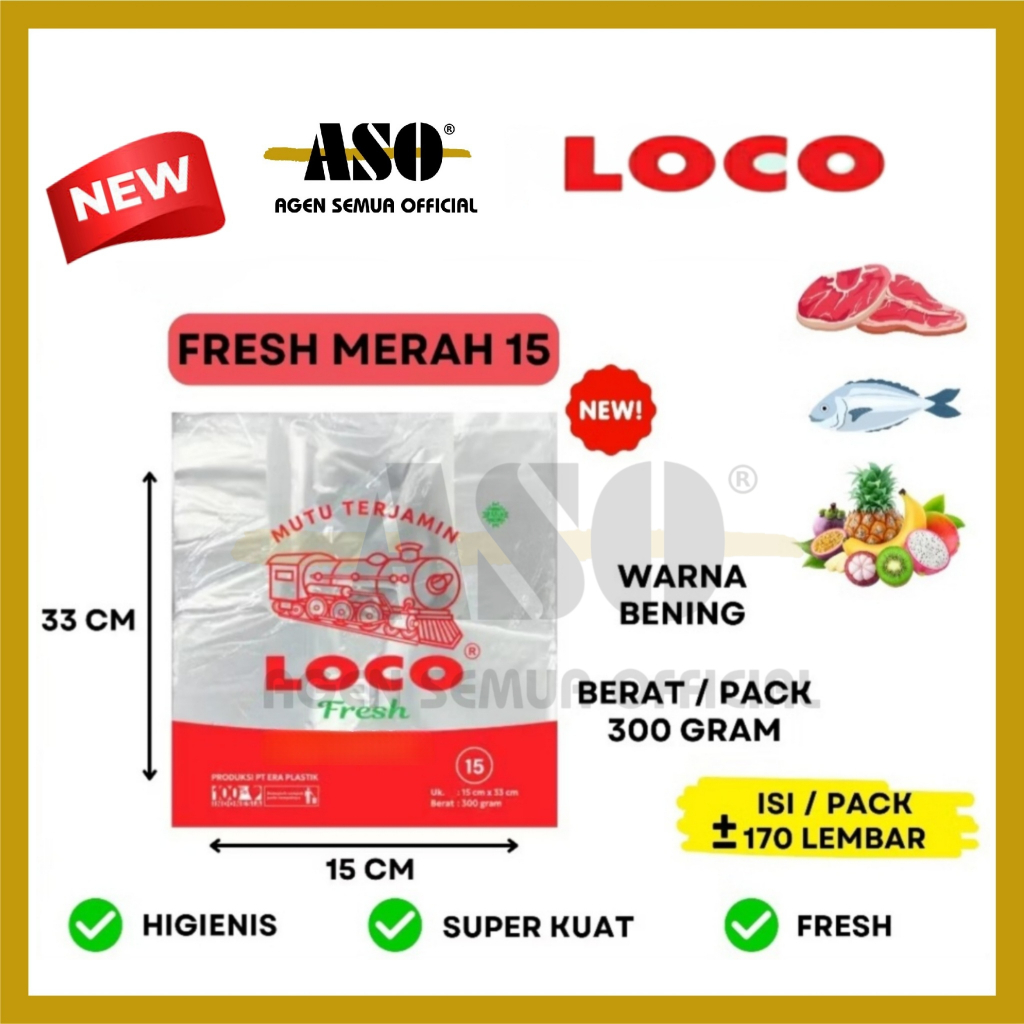Kantong Plastik LOCO FRESH HD bening kresik daging sayur buah banyak varian NEW PROMO !!! - Gambar 2