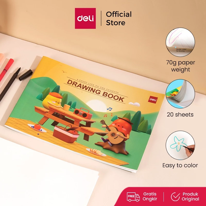 Deli Buku Gambar / Drawing Book 20 Lembar EN080 1 Pcs