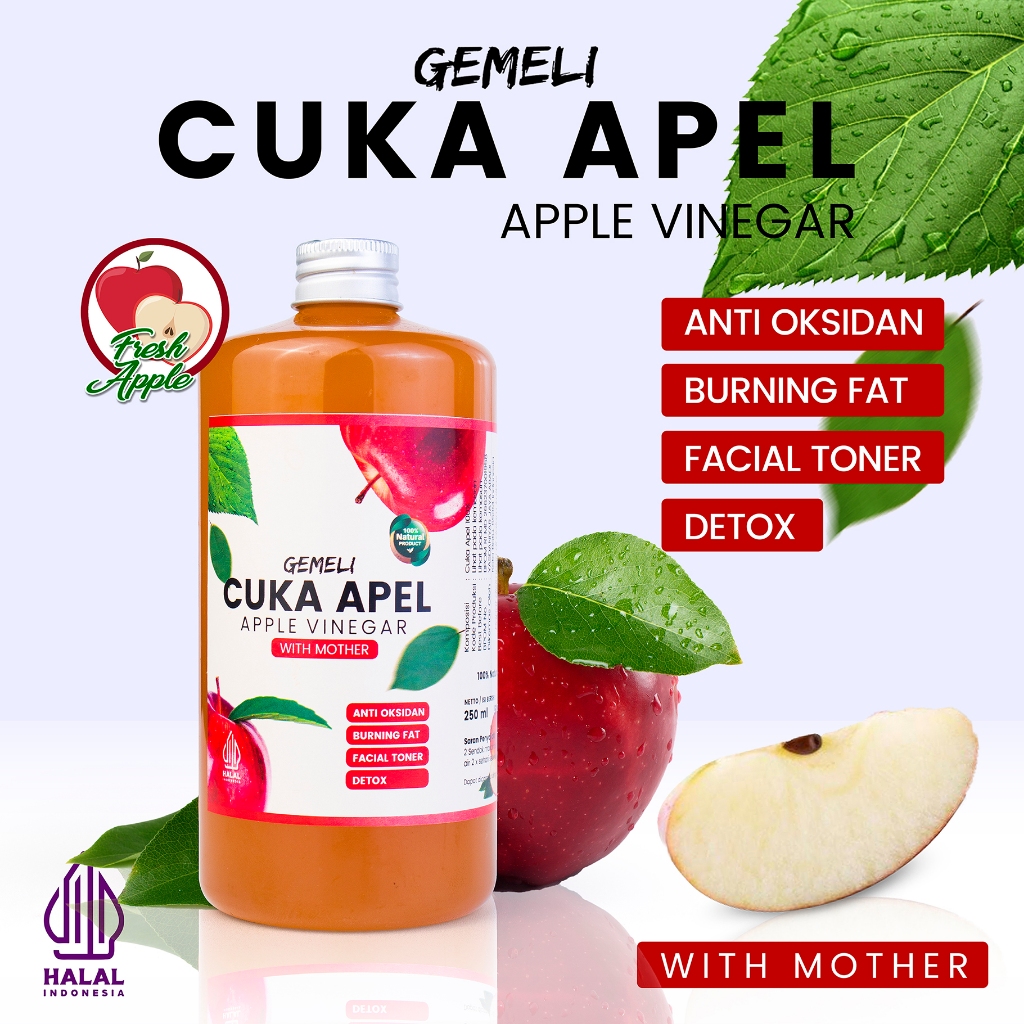 Cuka Apel With Mother 500ml Organik Murni Untuk Kesehatan - Gambar 4