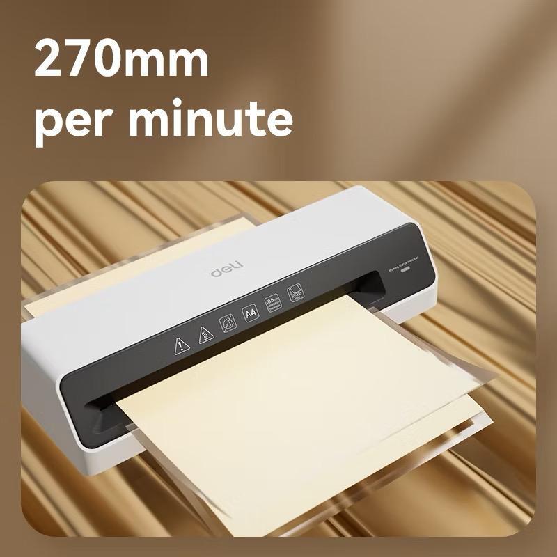 Deli Mesin Laminating A4 70-100 Mic Laminasi Foto Dokumen Laminator ET100 - Gambar 4