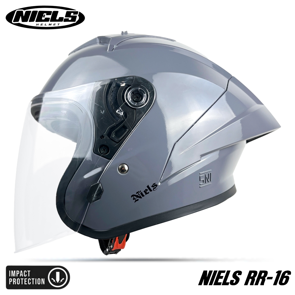NIELS - Helm Half Face RR16 Visor Bening Dewasa SNI Motorcycle