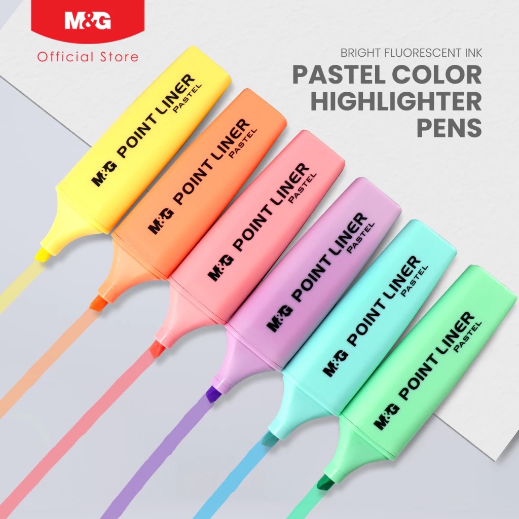 M&G Highlighter Point Liner Pastel AHM21578 | Shopee Singapore