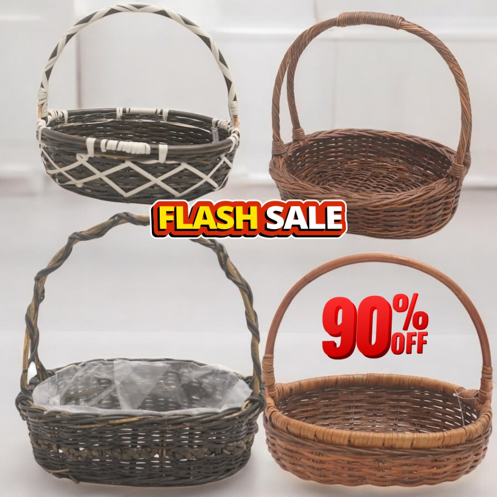 Latest Model Full Varnish Rattan Basket for Parcels Flower Basket/s ...