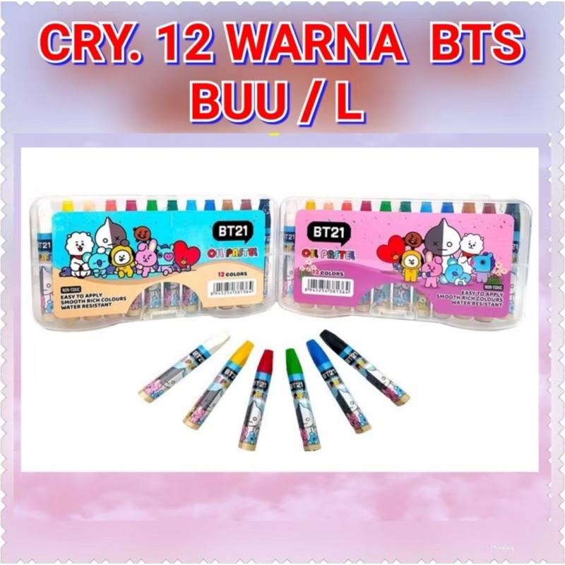 Crayon 12 Warna Apik Dan Van Art Alat Melukis