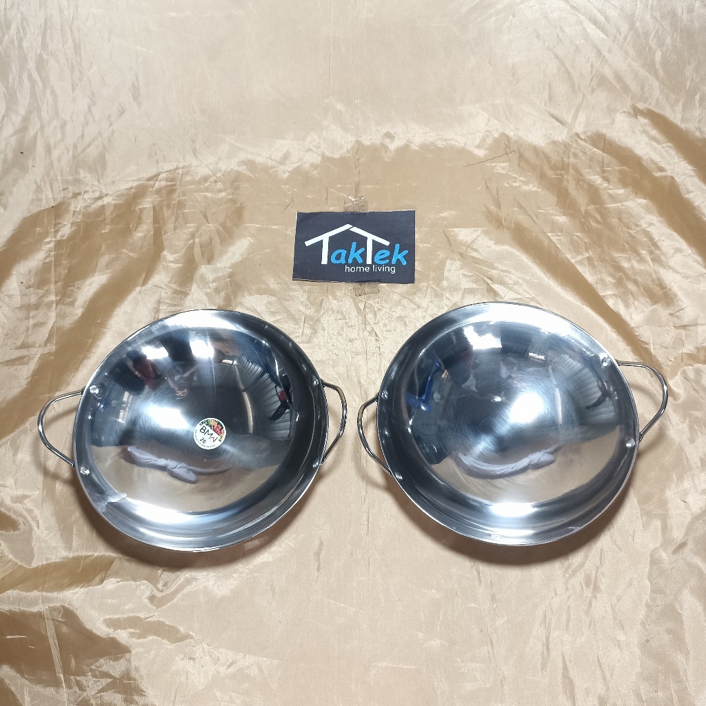 PAN NO. 26 STAINLESS STEEL WOK PAN KATEL BAR | Shopee Singapore