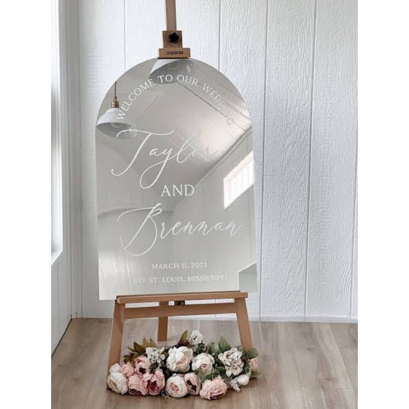 80cm Round Acrylic Wedding Welcome Sign – Circle Board for Baby Shower & Events