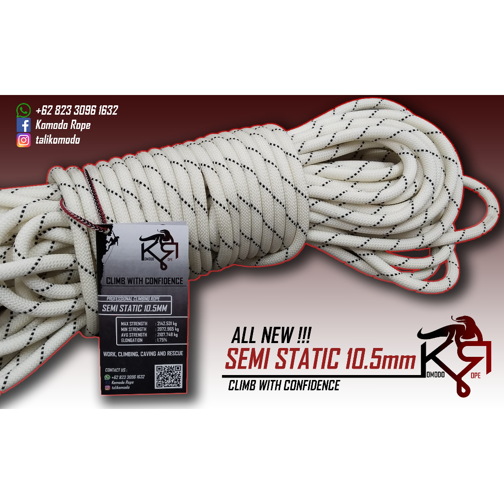 10.5mm Semi-Static Karmantel Rope (50m) | Shopee Singapore