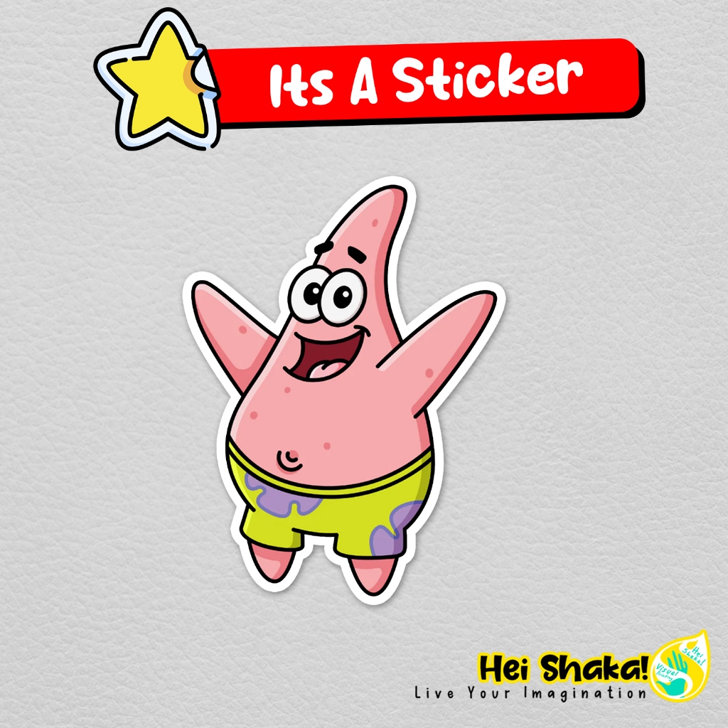Patrick Star Sticker Spongebob Cartoon Sticker Waterproof Vinyl ...
