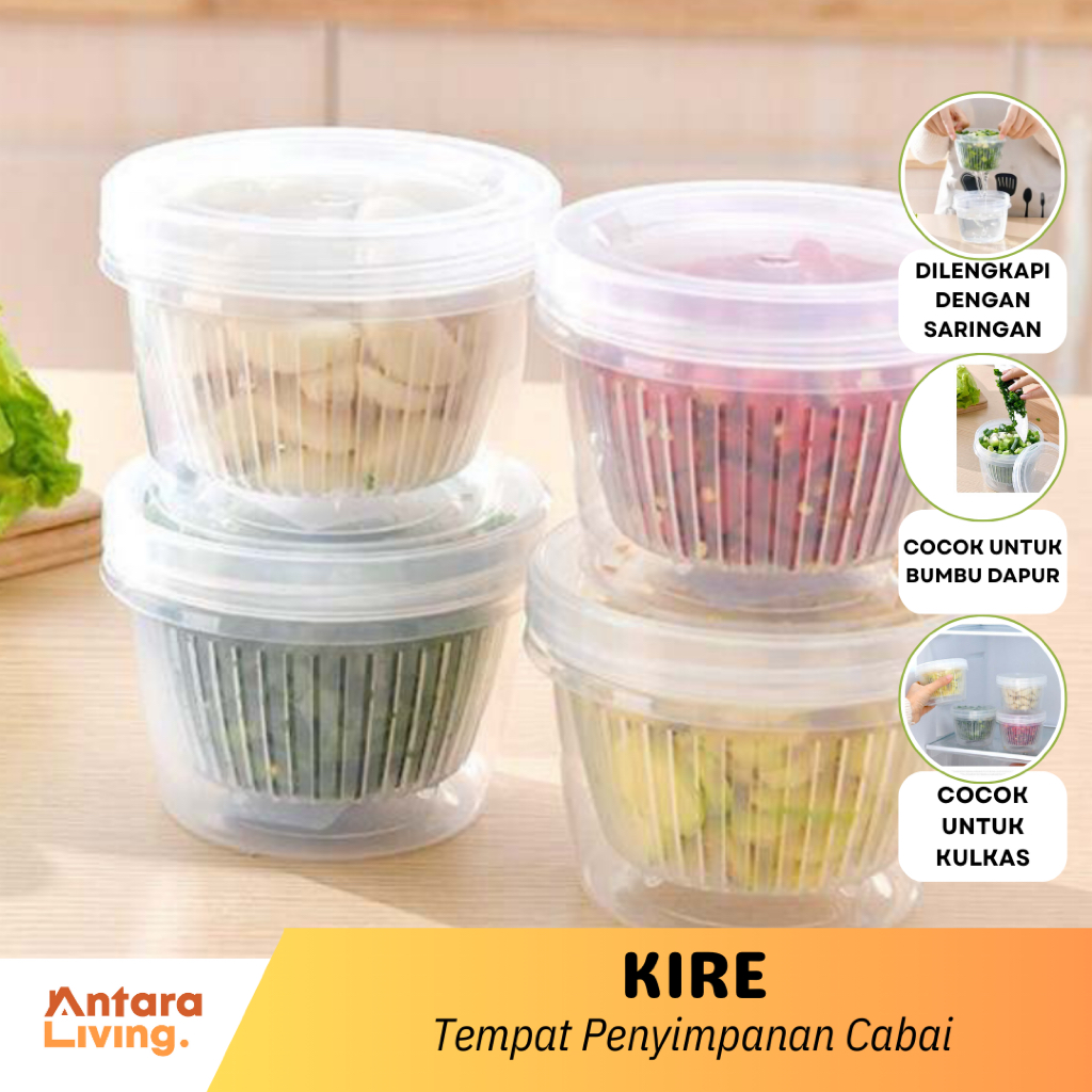 Antara Kirei - Container Box for Storage of Onion Chili Food Jars ...