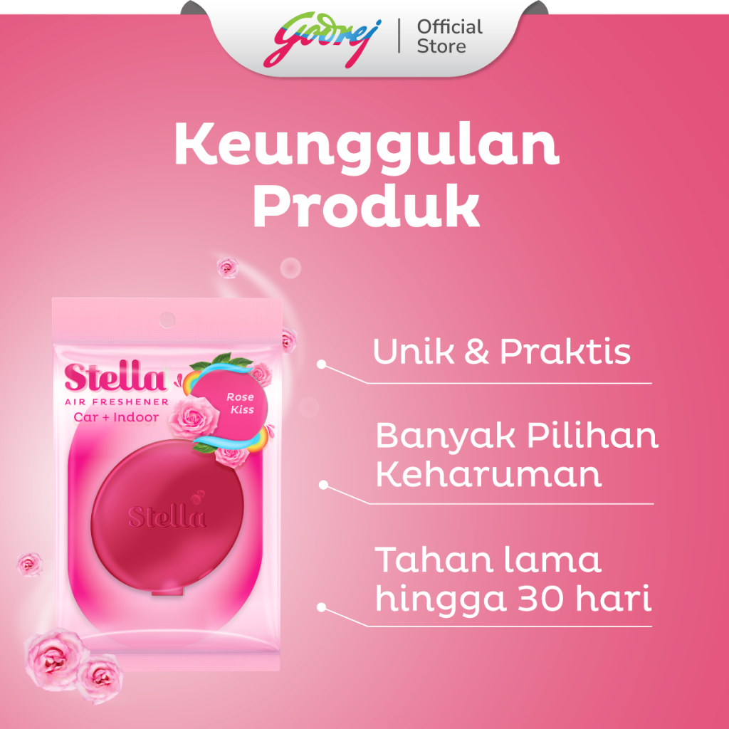 Stella Daily Freshness Car Rose Kiss Beli 1 Gratis 1 - Pengharum Mobil - Gambar 3