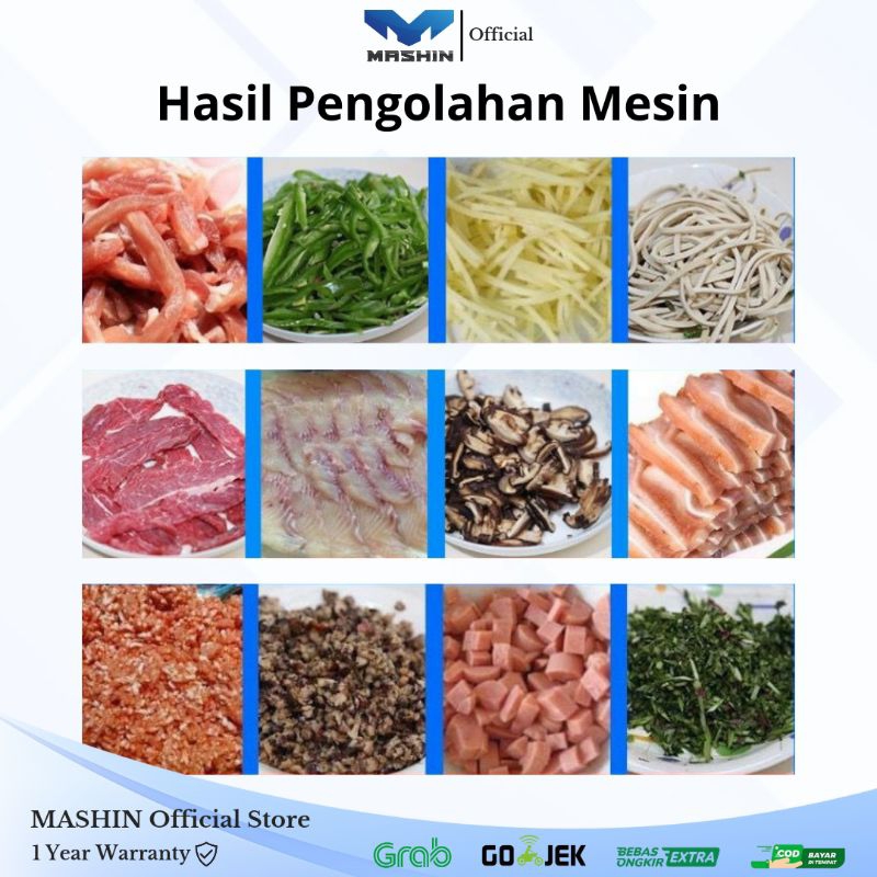 Masin - Mesin Potong Daging Elektrik Multifungsi (Sliced, Shredding, Diced, Grinder) - Gambar 2