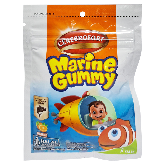 CEREBROFORT MARINE GUMMY ORANGE ISI 20 GUMMY / MULTIVITAMIN ANAK / DAYA TAHAN ANAK - Gambar 2