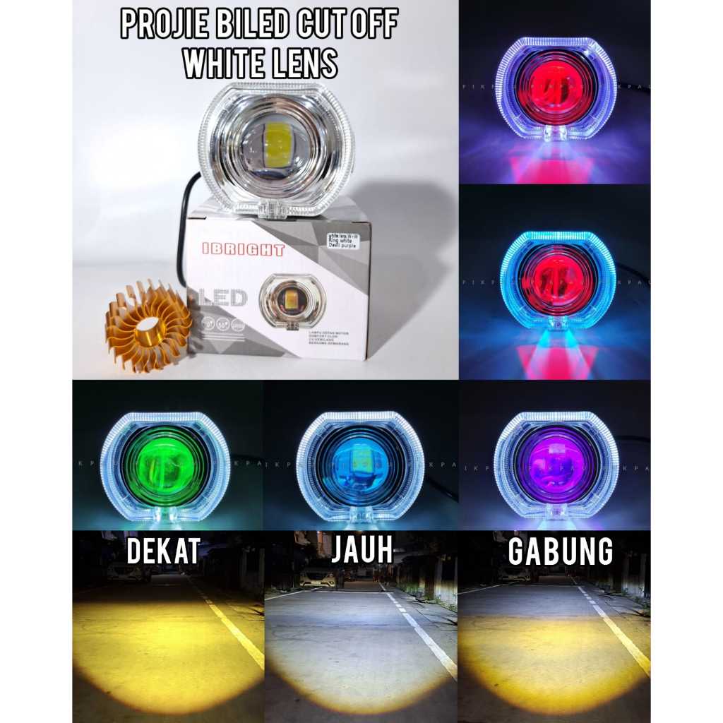 IBRIGHT Biled Projector Cut Off Headlight 4.5inc With Shroud And Full ...