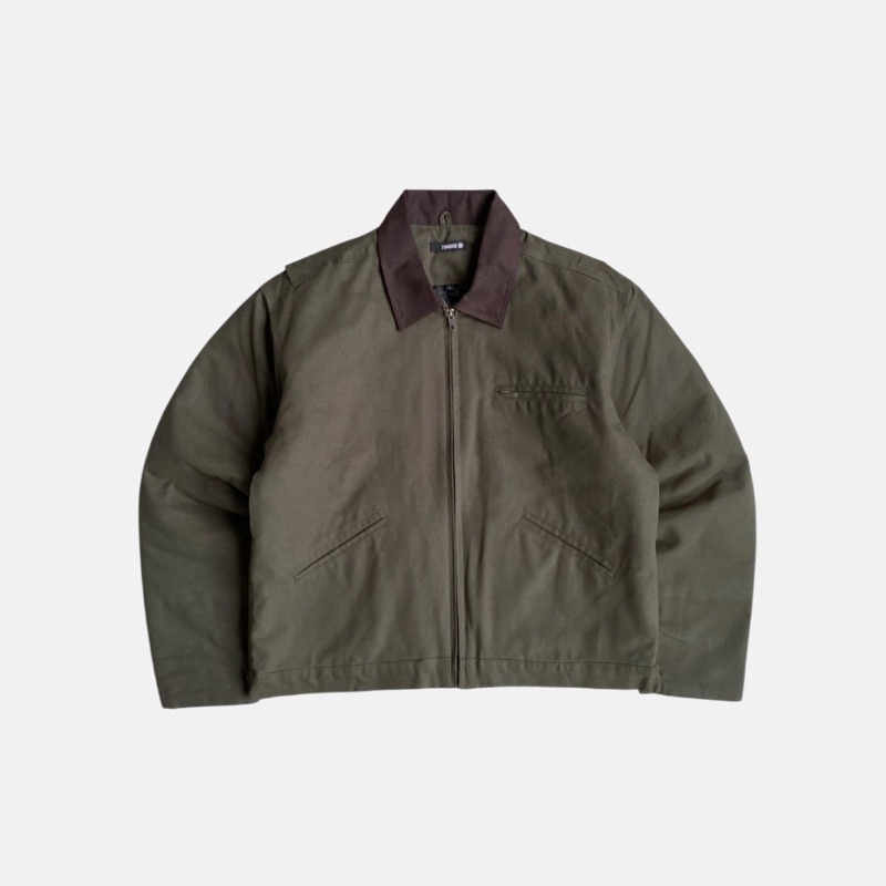 Timbre Work Jacket Green Army Collar Brown | Shopee Singapore