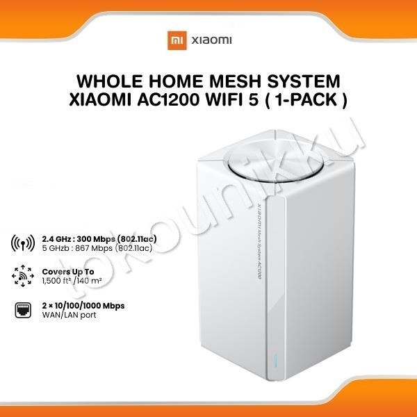 Whole Home Mesh System Xiaomi AC1200 WiFi 5 Dual Band (1-Pack) | Shopee ...