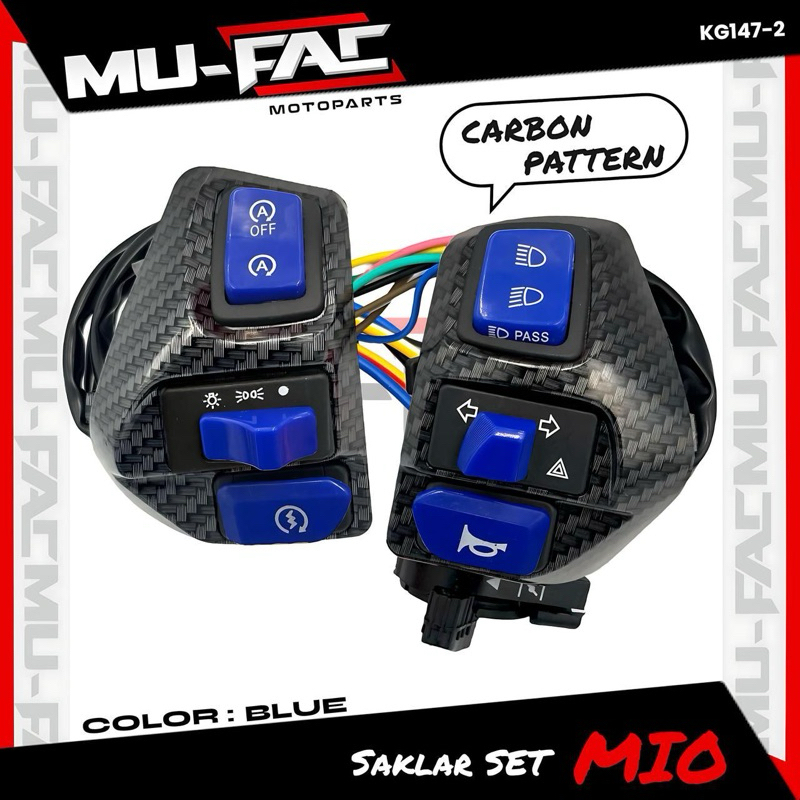 MIO CARBON SWITCH SET RIGHT LEFT COMPLETE FULL CARBON UNIVERSAL ALL MIO ...