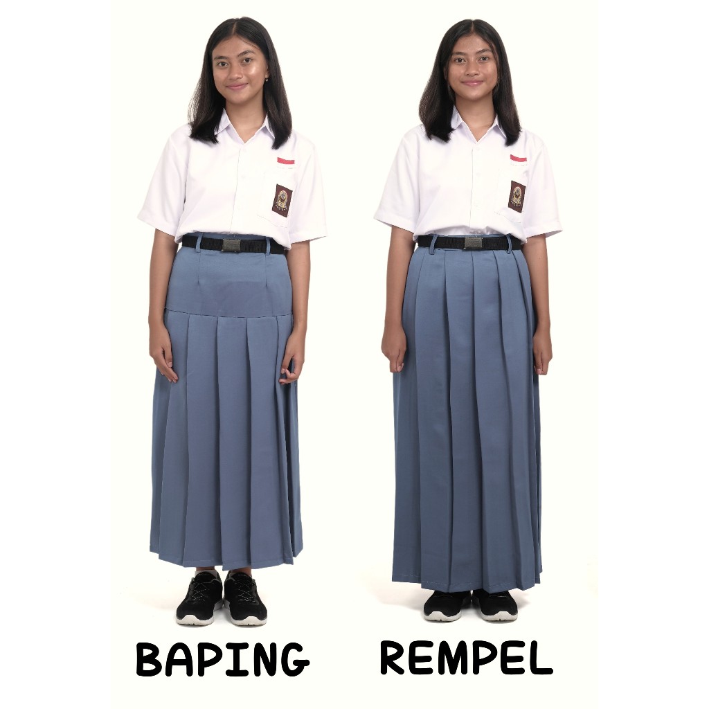 ROK KEMEJA SERAGAM SEKOLAH SMA MA REMAJA 2 MODEL - MODEL REMPEL LIPIT ; MODEL BAPING