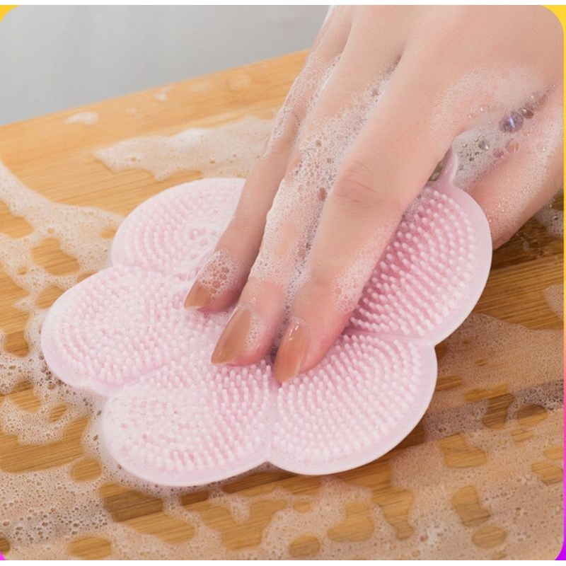 Aesthetic Flower-Shaped Silicone Sponge for Washing Fruit, Dishes, and ...