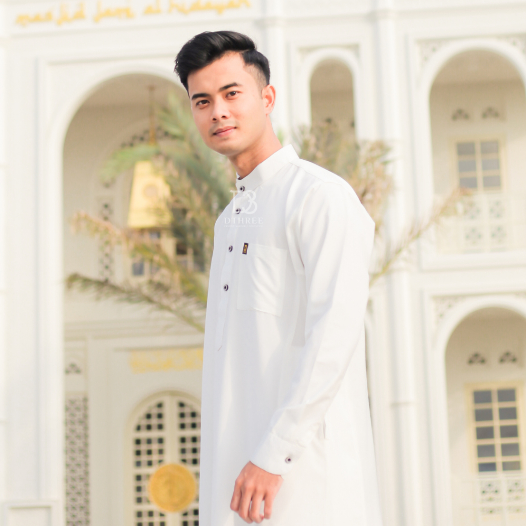 NEWEST Rumi Series Adult Thobe Robe (White) Long Sleeves Men's Umrah ...