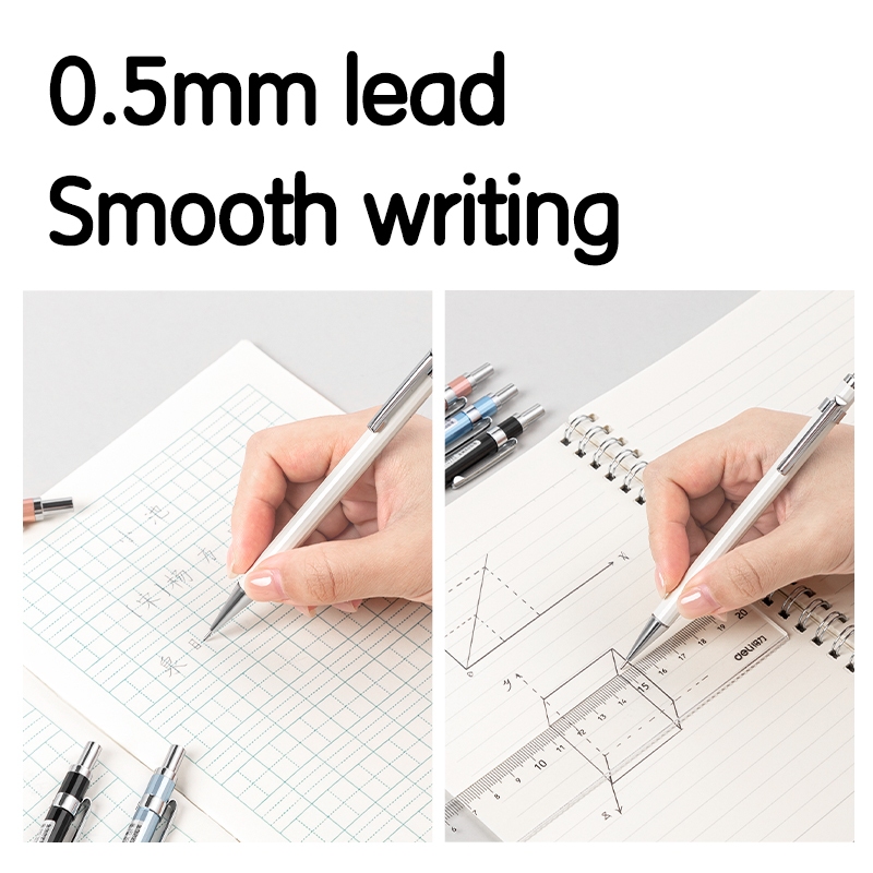Deli Metal Mechanical Pencil / Pensil Mekanik Besi 0.5mm Nyaman Digenggam S003 - Gambar 2