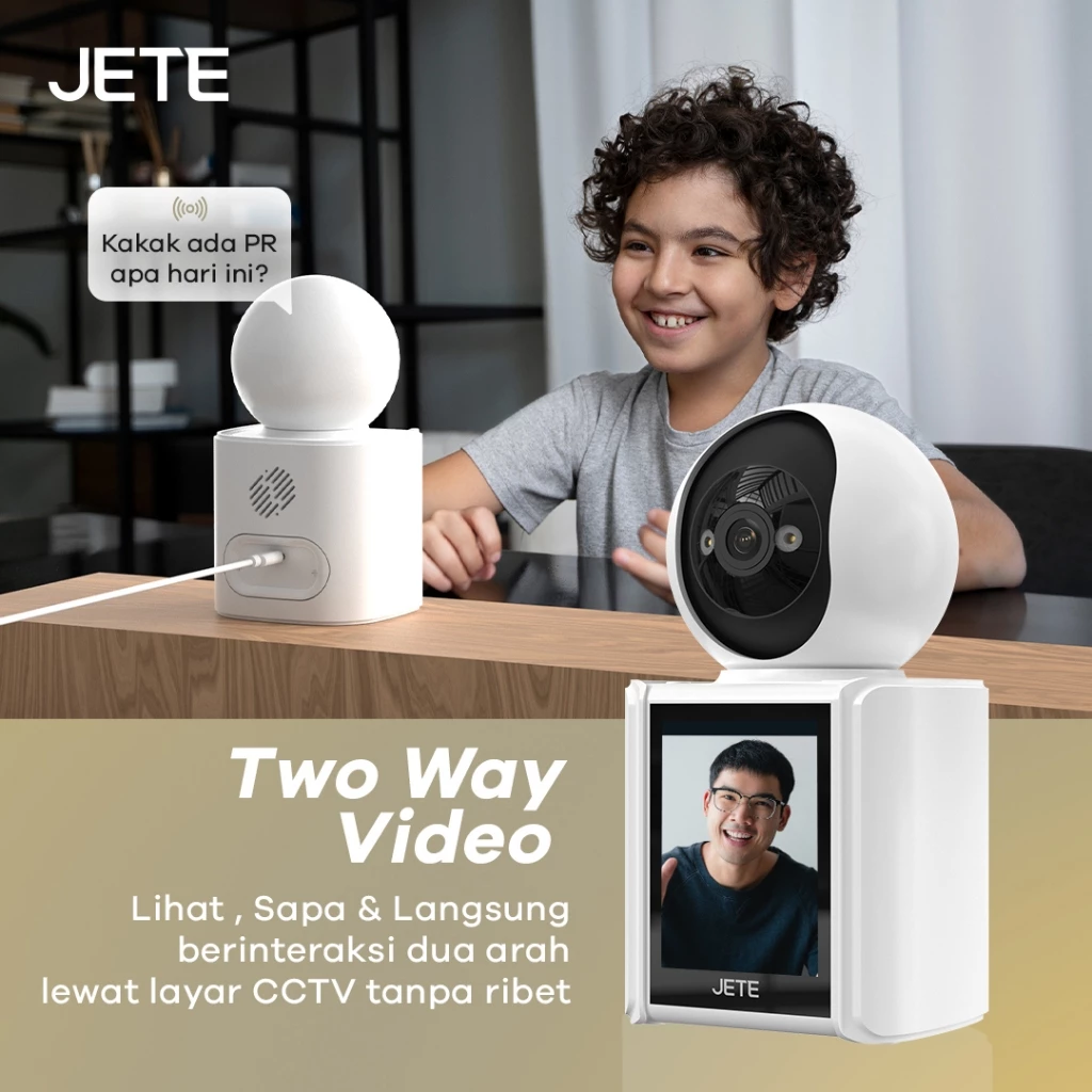 JETE CT2 CCTV indoor Ip Camera 2MP IP Cam Smart Home Video Call Screen Garansi Resmi 2 Tahun (RTL) - Gambar 4