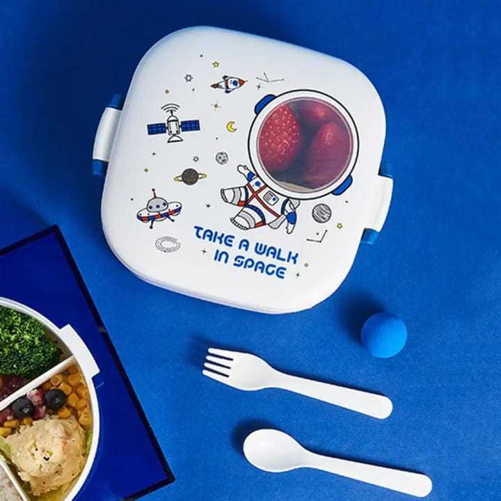 LUCH CHILDREN'S BOX ASTRONAUT CHARACTER LUNCH BOX 3 compartments NEWEST ...