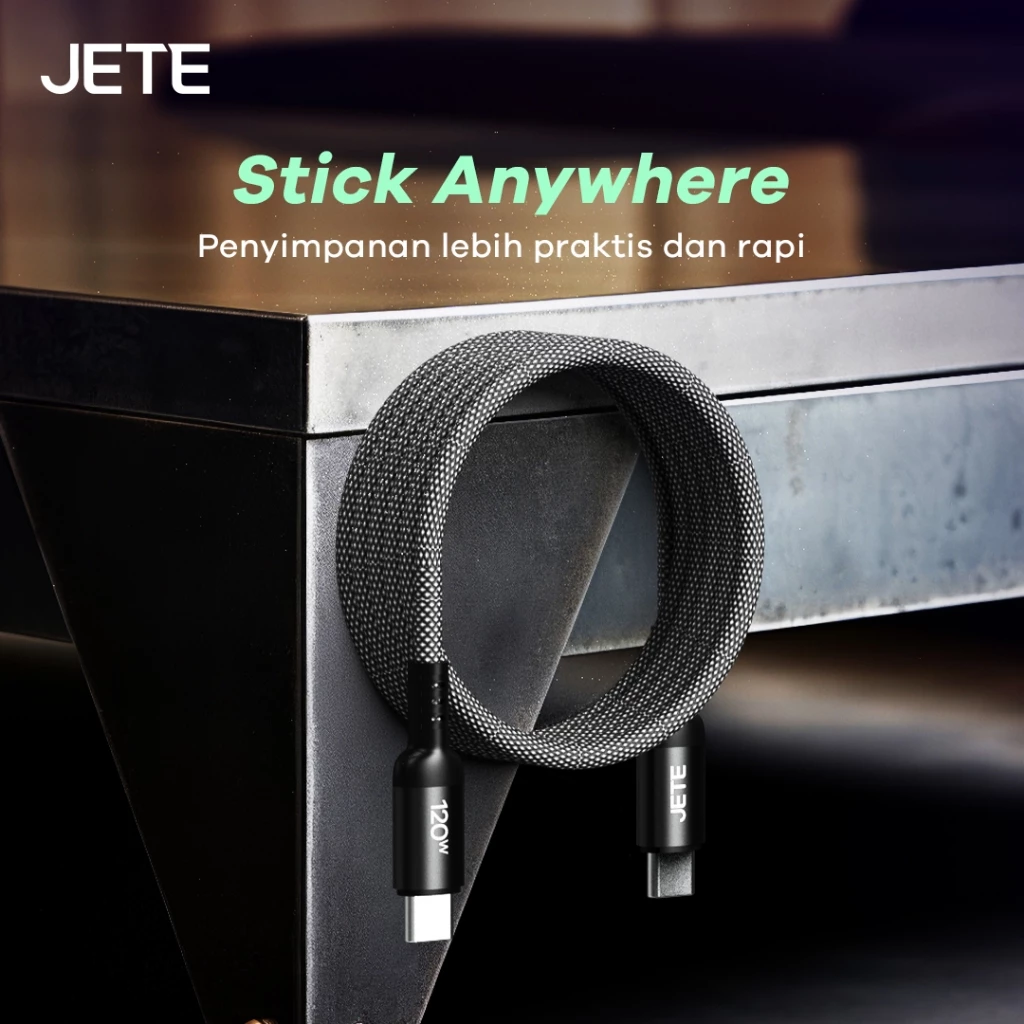 Kabel Data JETE CX18 Type C to Type C 60W Magnetic Self Winding Fast Charging - Garansi 2 Tahun - Gambar 3