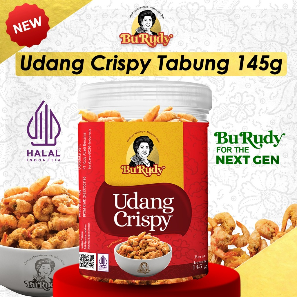 Bu Rudy Shrimp Snack - 145g Tube - Original Surabaya Specialty Snack ...