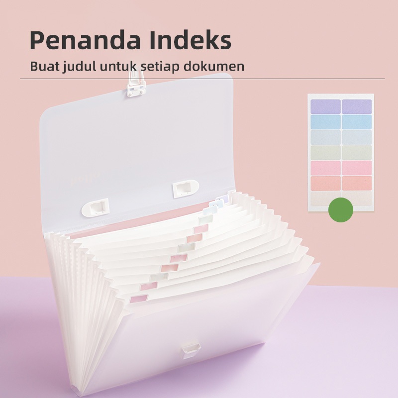 Deli Map Harmonika / Expanding File A4 13 Slot Gratis Index Tab P50 - Gambar 3