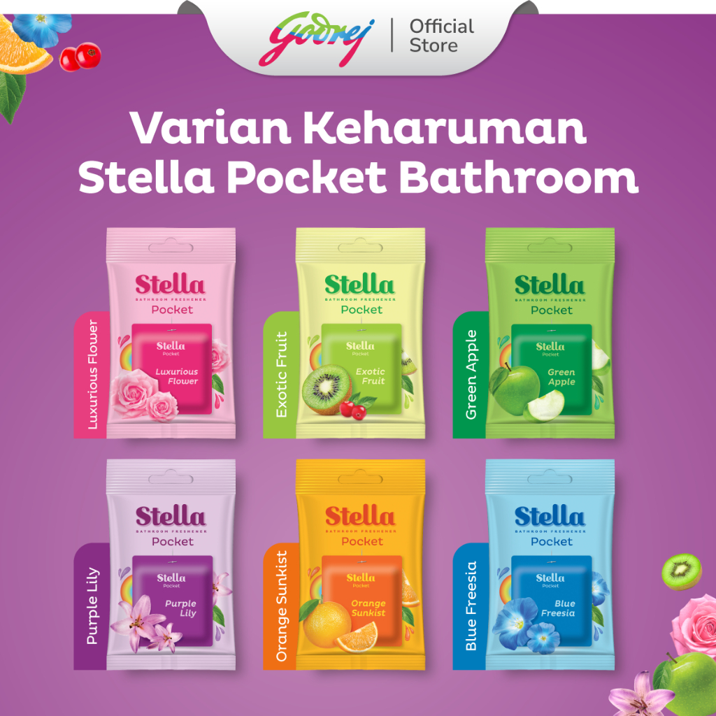 Stella Pocket Bathroom Purple Lily 10 gr x 2 Pcs - Pengharum Kamar Mandi - Gambar 3