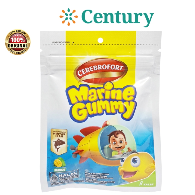 CEREBROFORT MARINE GUMMY MANGO 20 GUMMY / MULTIVITAMIN ANAK / DAYA TAHAN TUBUH ANAK - Gambar 3