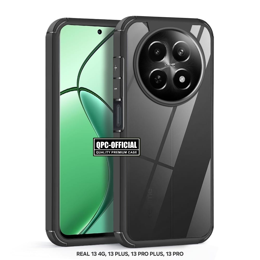QPC - Clear Case Shockproof Hybrid Case Realme 13 4g Realme 13 5g Realme 12 5g Realme 12 Plus Realme 12 Pro Realme 12 Pro Plus AF01
