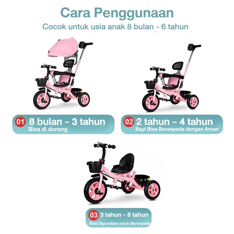 Magical Playtime Sepeda Anak 3in1 Roda 3 Aman - Gambar 4