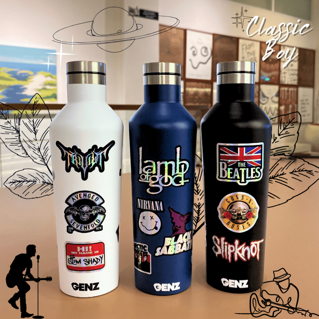 BOTOL MINUM TUMBLER STAINLESS CLASSIC BAND PREMIUM 500ML TAHAN PANAS DINGIN foto 2
