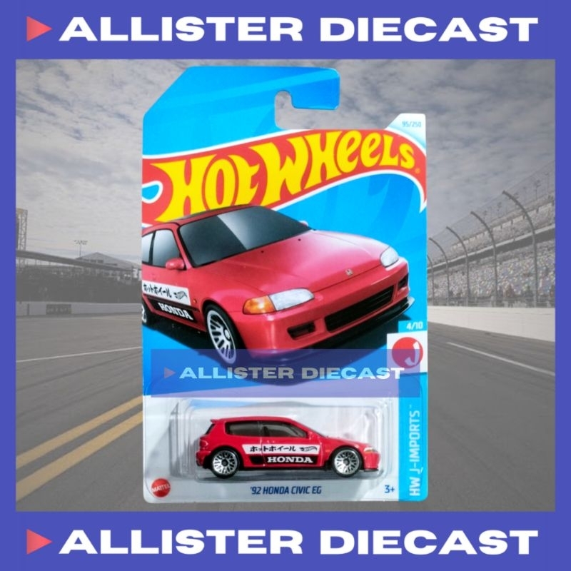2024 HOT WHEELS '92 Honda Civic EG 4/10 J Imports Rouge 95/250