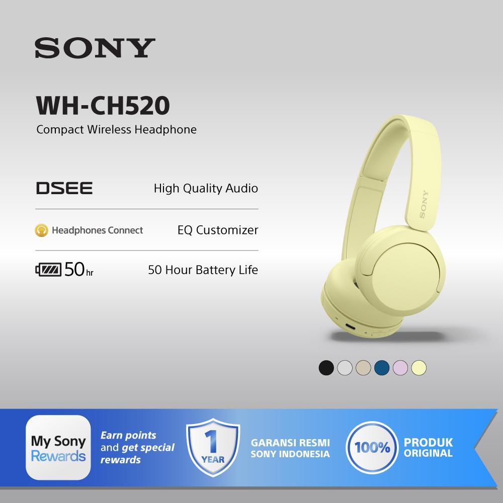 SONY WH-CH520 On Ear Wireless Headphone / CH520 / CH-520 - Yellow
