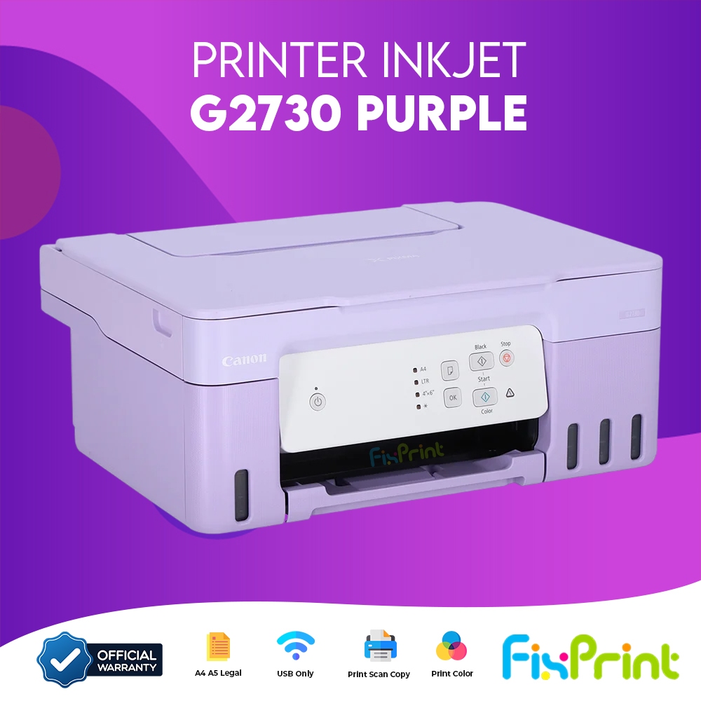 Printer InkTank Pixma Canon G2010 / G2730 Black Purple / G2770 All In One Print Scan Copy Multifunctions Ink Tank G2010 G2770 G2730 AIO Multifungsi A4 Bergaransi Resmi / Canon Printer G1010 / G1020 A4 Color Inkjet / E470 WiFi - Gambar 3