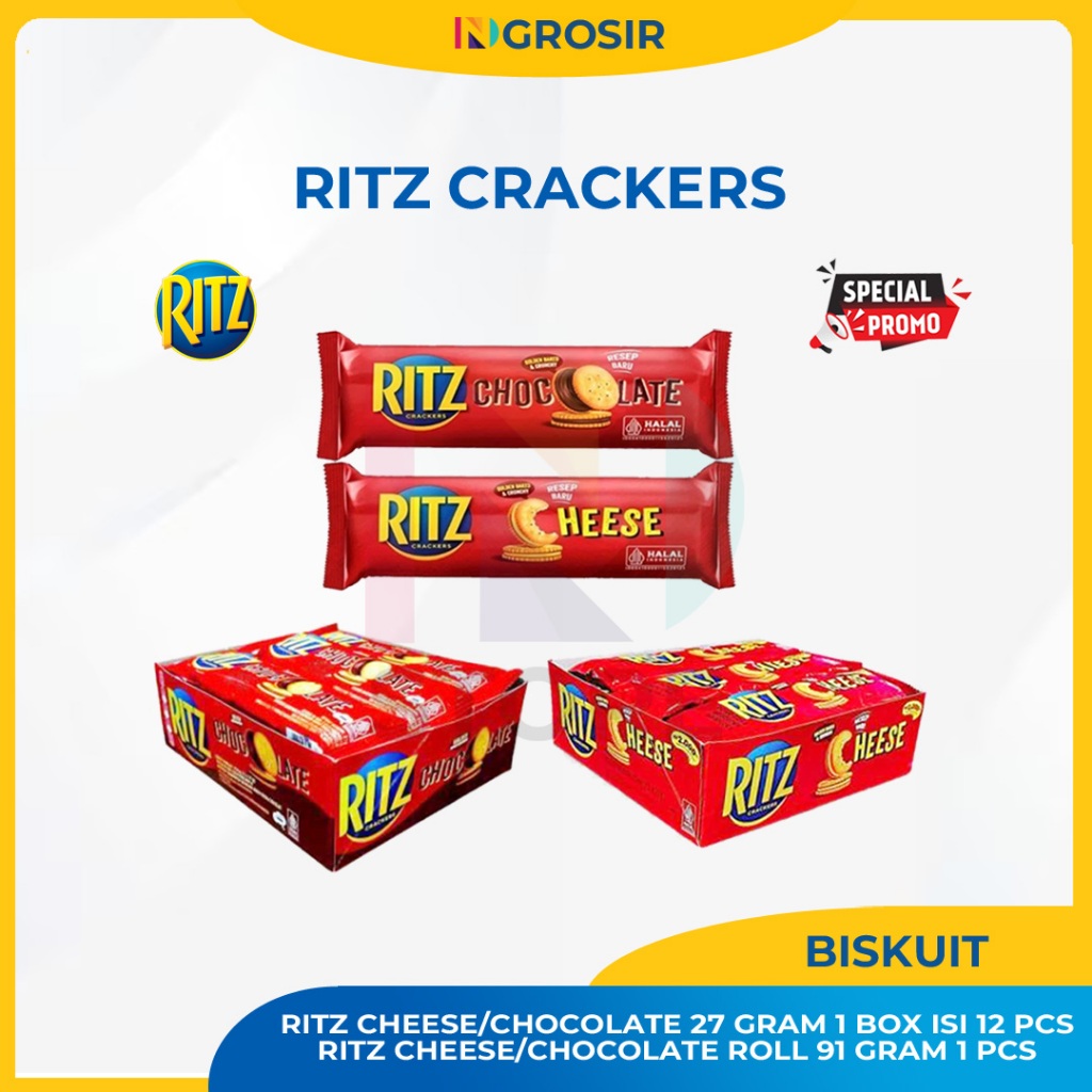Ritz Crackers Cheese Flavor Biscuits/ Chocolate 91g Pack 27g Pack 1 PCS ...