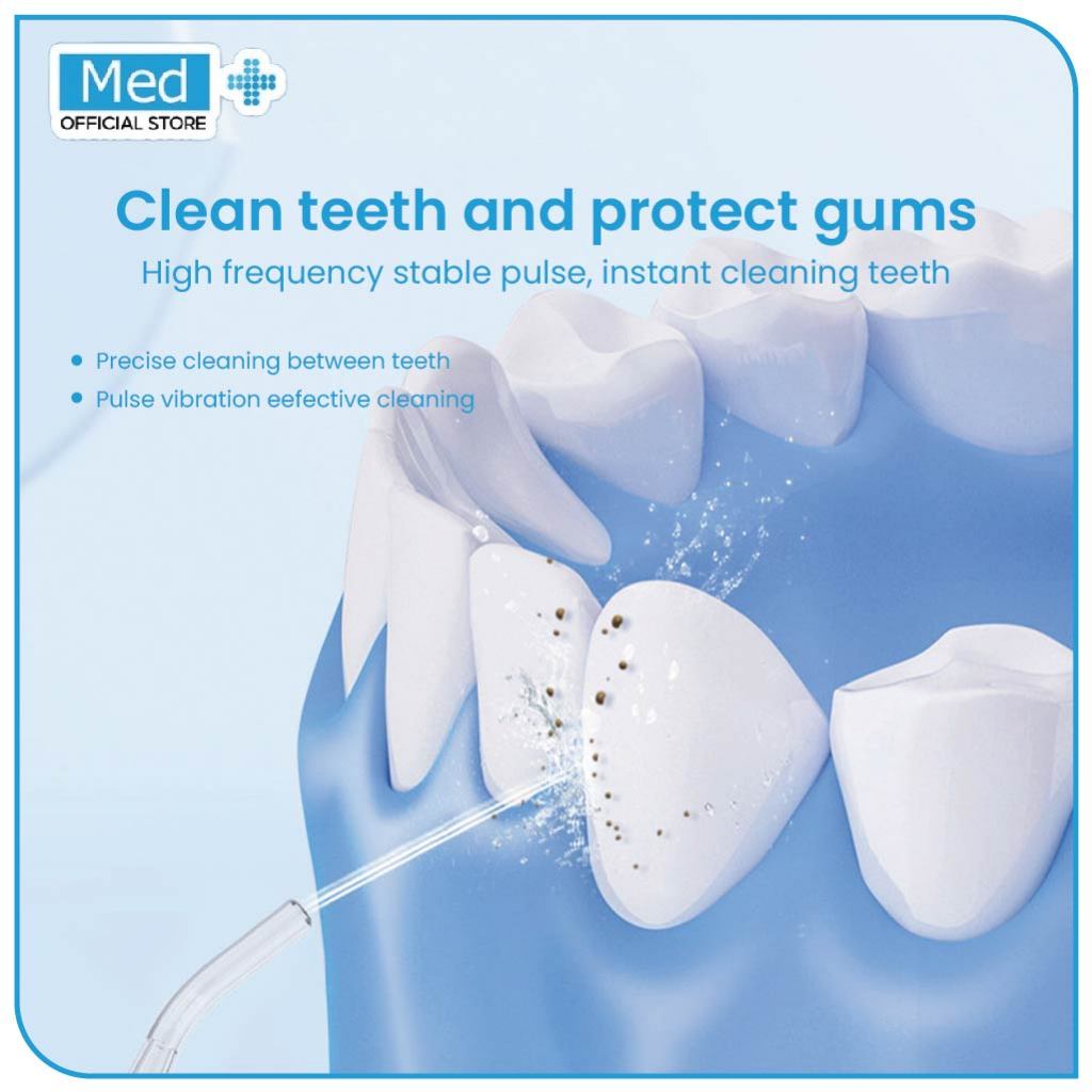 Med+ Oral Portable Water Flosser Dental Gigi Oral Care Dental Scaler Teeth Portable USB Rechargeable - Gambar 3