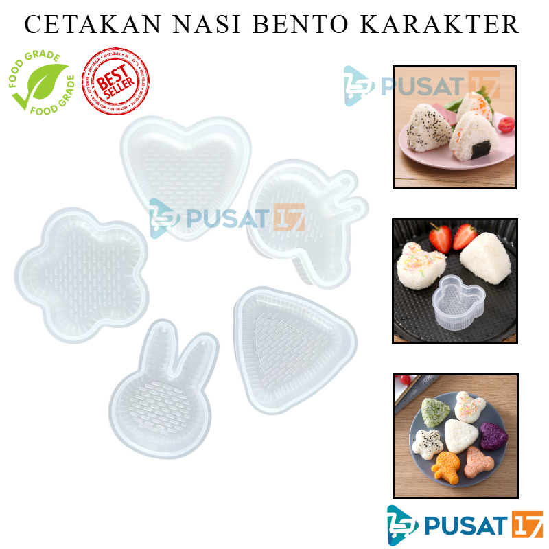 PUSAT17 ALAT CETAK BENTO CETAKAN NASI BENTO KARAKTER FOOD GRADE ALAT PENCETAK ONIGIRI CETAKAN ONIGIRI PRESS BENTO DAPUR RICE BALL CETAKAN NASI SUSHI ONIGIRI MAKER