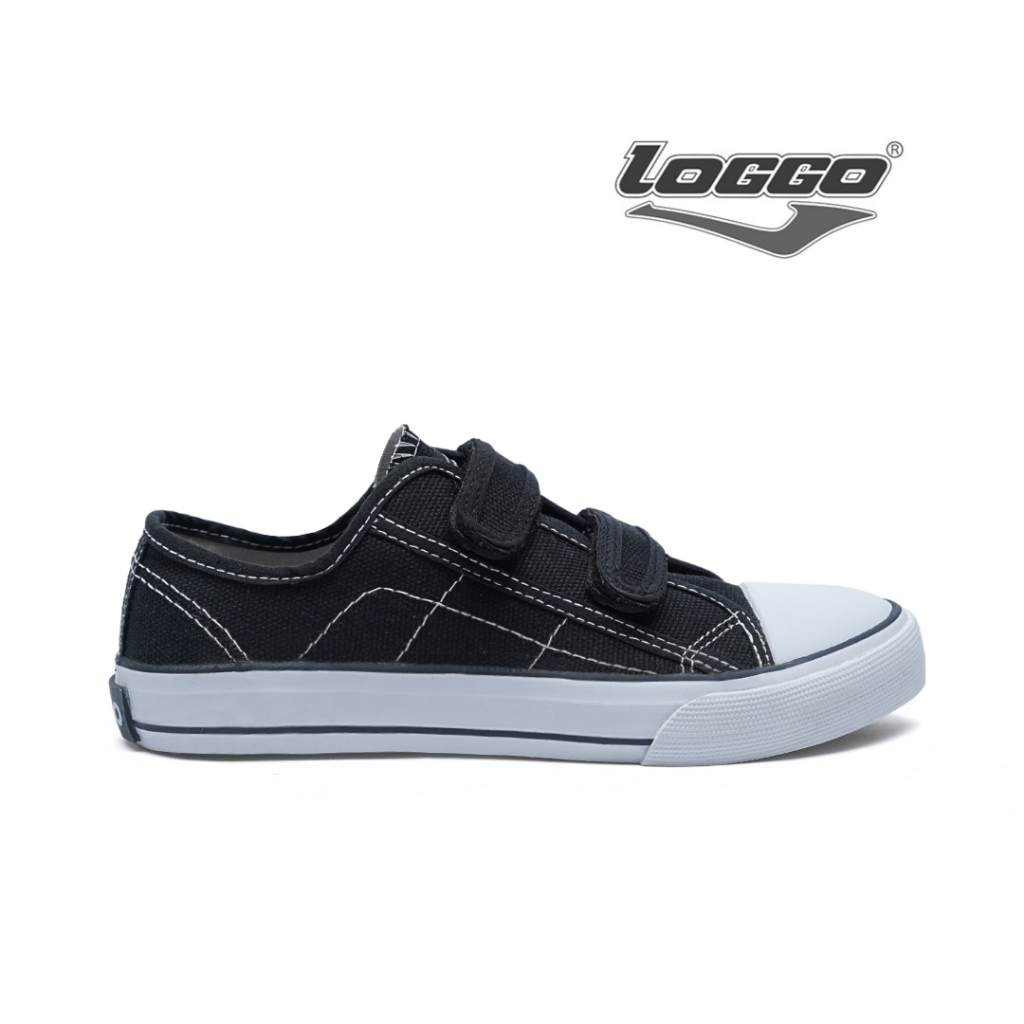 Loggo - Sepatu Komandan Lo Series Hitam Putih - Sneakers Sepatu Kanvas Vulcanized size 33-36