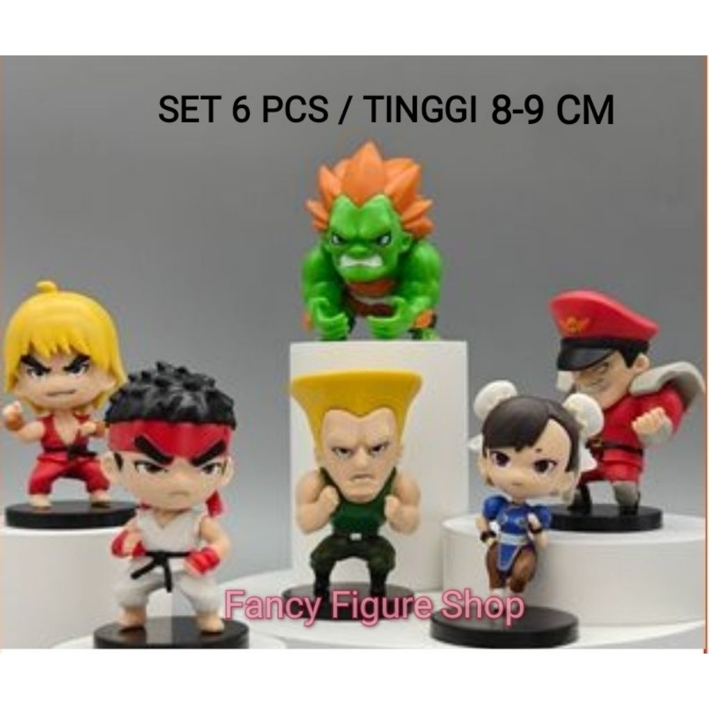 Street Fighter Ryu Chun li Guile M Bison Action Figure Set of 6 Pcs ...