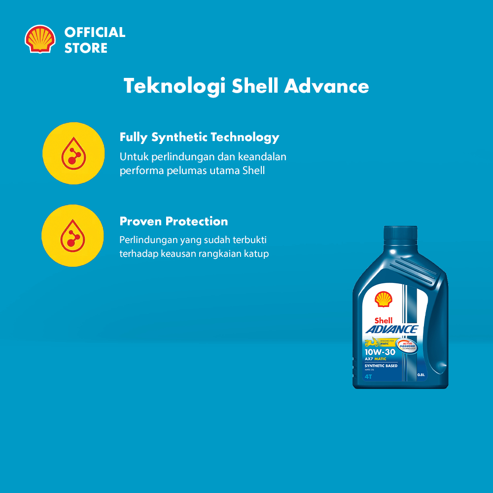 Oli Motor Shell Advance AX7 10W-30 (0.8L) – Synthetic Pelumas Mesin Motor Matic Harian Lebih Bersih & Tahan Lama - Gambar 4