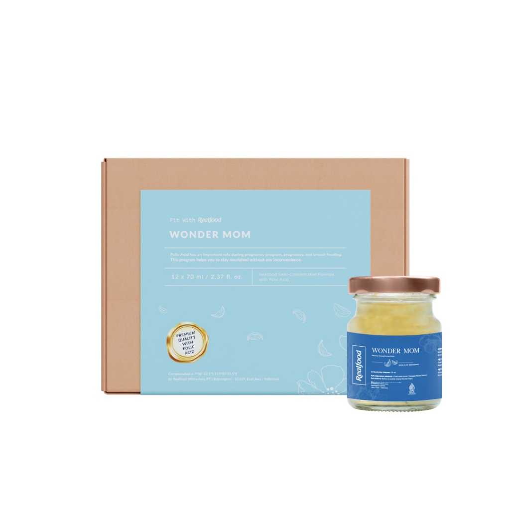Realfood Triple Bundle Wonder Mom Minuman Sarang Burung Walet dengan Premiks Vitamin (Asam Folat), 36 Jar - Gambar 2