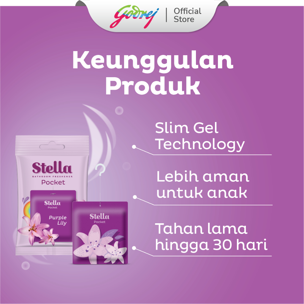 Stella Pocket Bathroom Purple Lily 10gr - Pengharum Pewangi Kamar Mandi - Gambar 2