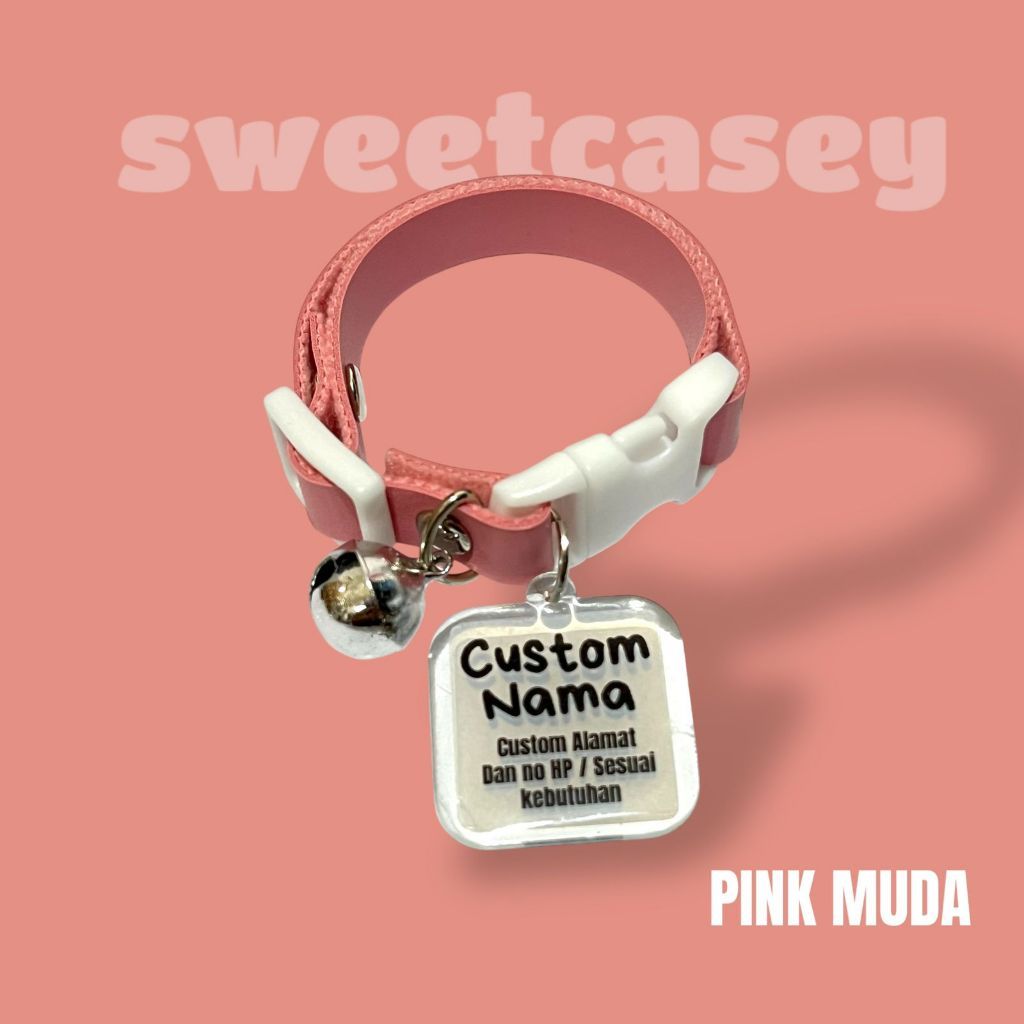KALUNG KUCING CUSTOM NAMA/KULIT SINTETIS FREE NAMA/CATNECKLACE