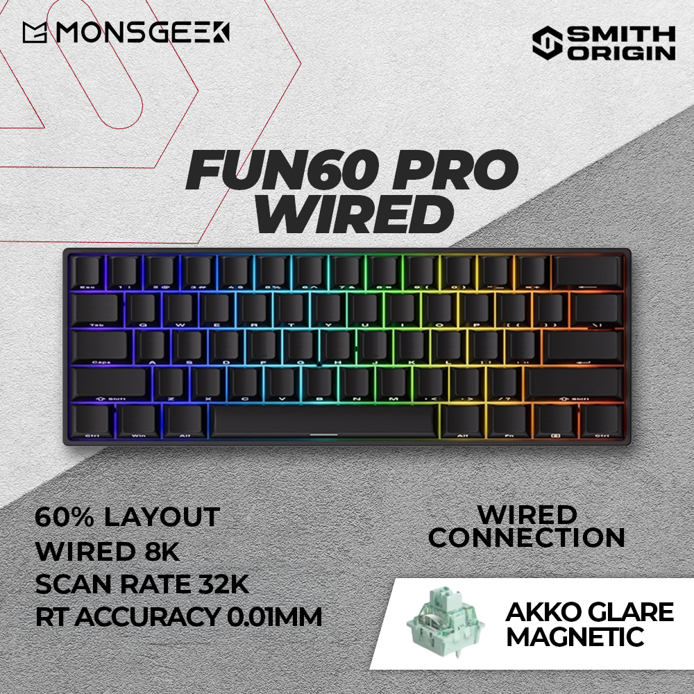 AKKO MonsGeek FUN60 PRO WIRED Magnetic Switch Hall Effect Gaming ...