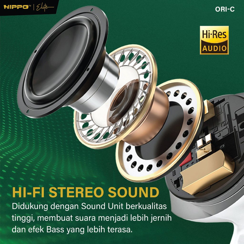 HIPPO ELITE WIRED EARPHONE ORI-C SATUAN NEW - Gambar 3